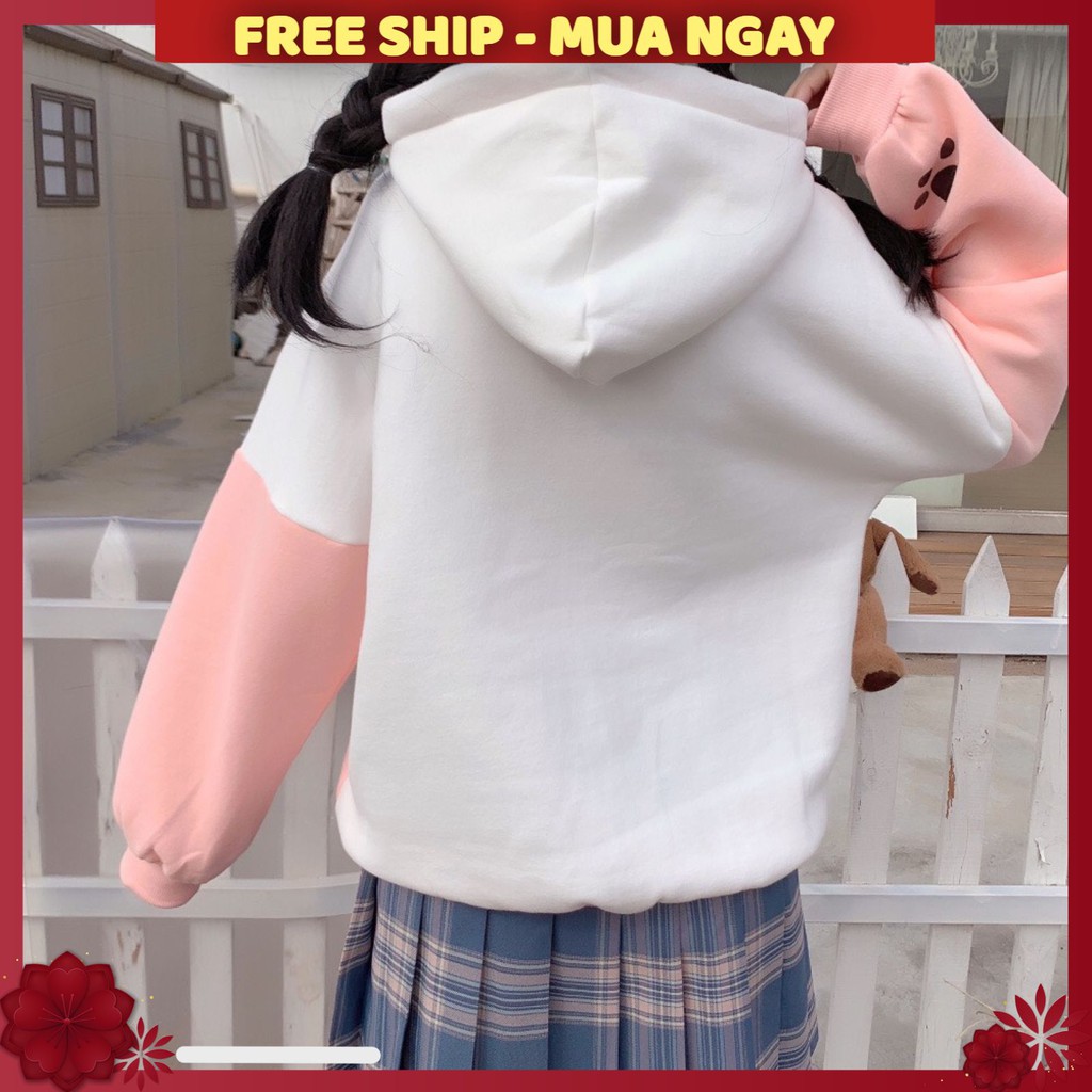 ÁO HOODIE NỮ ❤️FREESHIP❤️ áo khoác hoodie ( NANH MÈO ) VẢI NỈ NHIỀU MÀU-  FREE SIZE DƯỚI 60KG | BigBuy360 - bigbuy360.vn