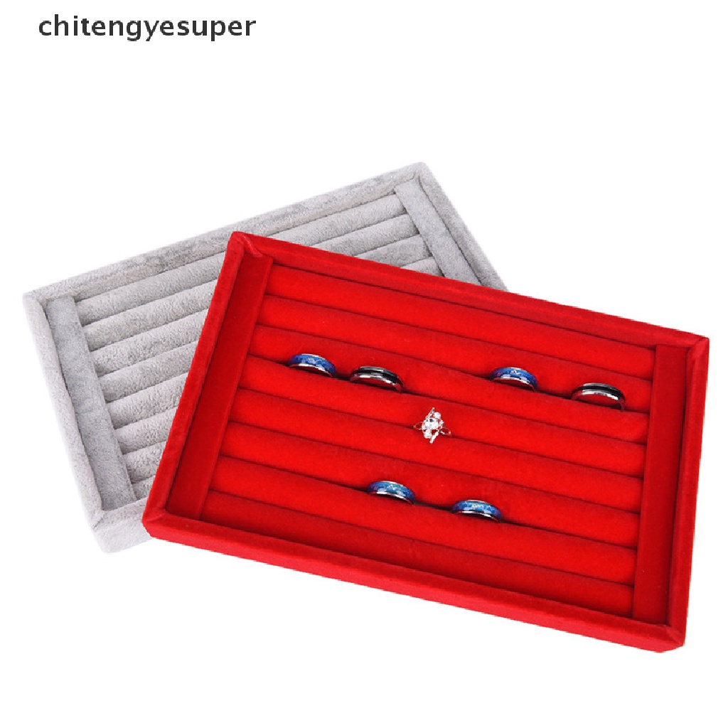 Hộp sắp xếp trưng bày vòng cổ bông tai khuyên tai bằng nhung tiện lợi