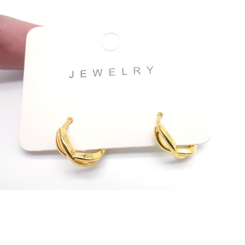 Đôi khuyên tai WE FLOWER mạ vàng 14K/ mạ bạc S925 kiểu dáng tròn xoắn thiết kế tối giản thời trang dành cho nữ