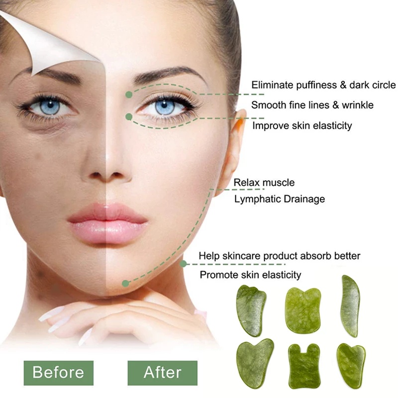1 miếng cạo mát xa mặt / cơ thể bằng đá ngọc bích chống lão hóa nâng cơ chăm sóc sức khỏe