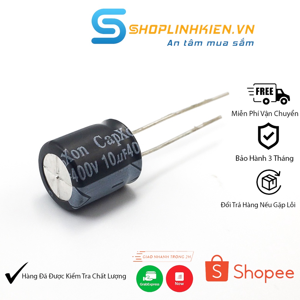 COMBO 5C Tụ Hóa 10uF 400V  Tụ phân cực 400V