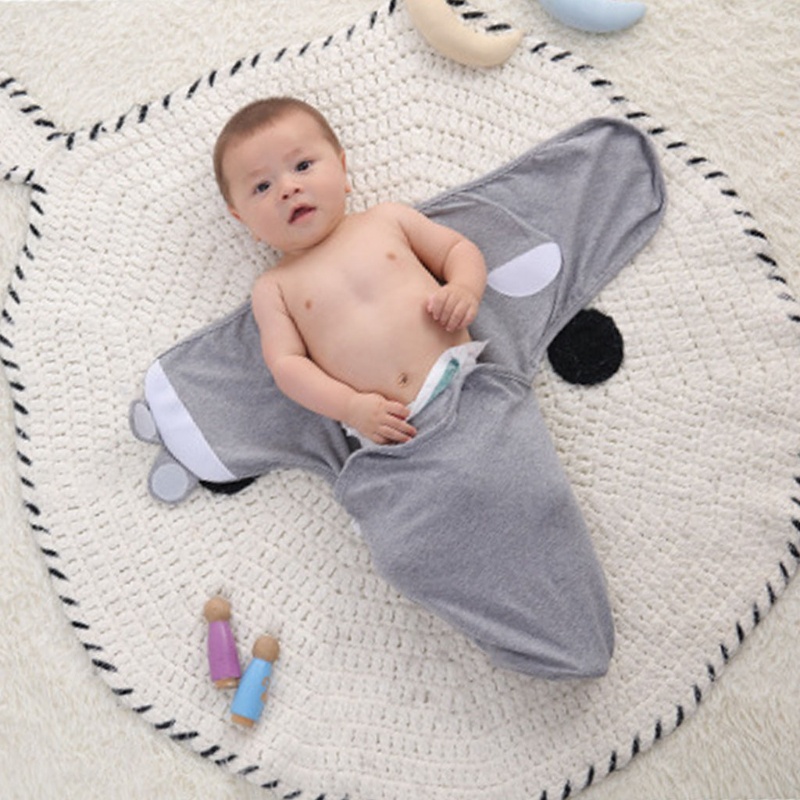 Bộ 2 Chăn Quấn Em Bé Bằng Cotton Mềm Mại Thoáng Khí Có Thể Điều Chỉnh