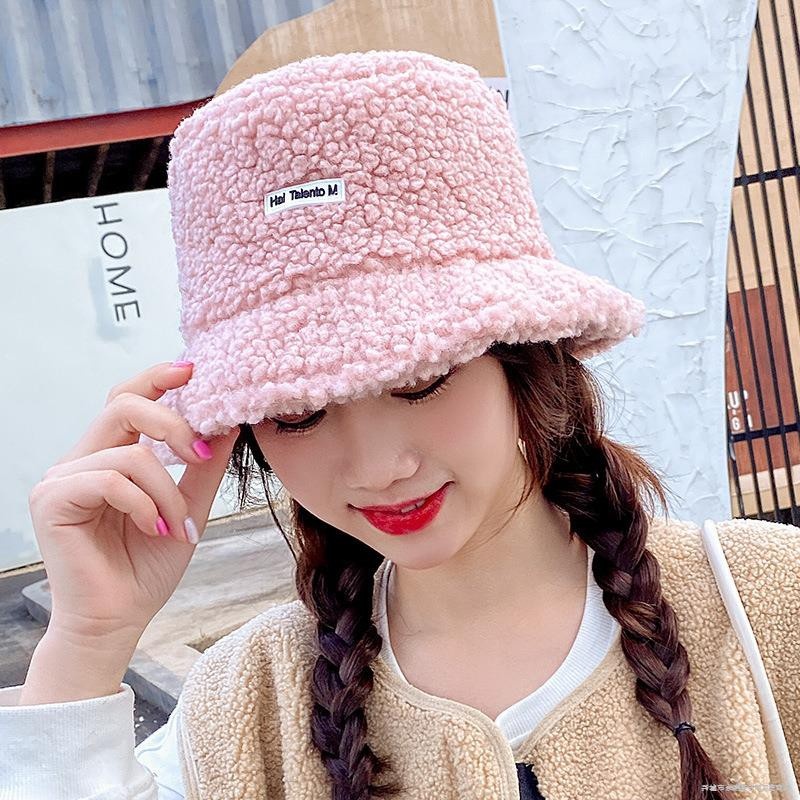 [ hot hit ] Mũ Nón Bucket Lông Cừu Rộng Vành Thời Trang Mùa Đông Cho Nữ