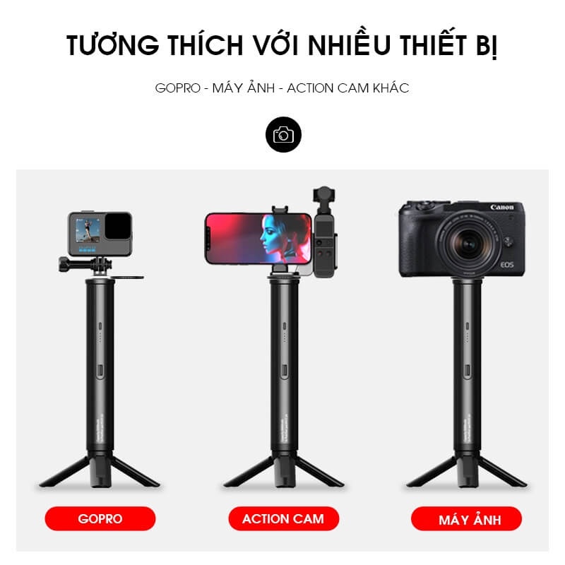 GẬY TÍCH HỢP PIN GOPRO VÀ MÁY ẢNH ULANZI UURIG A0010