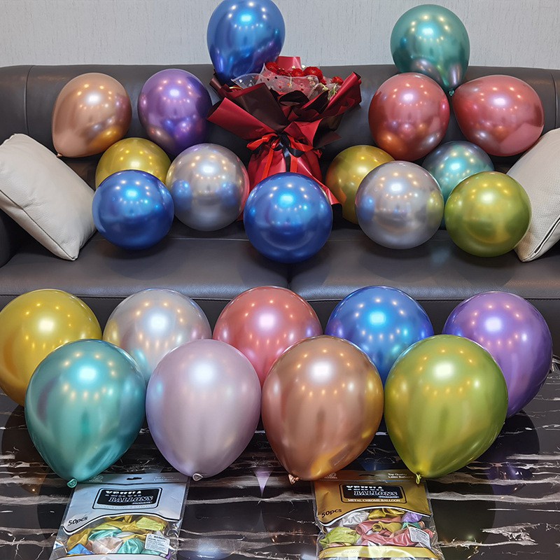 50 Bong Bóng Kim Loại 5 Inch Trang Trí Tiệc
