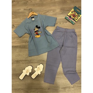 Đồ bộ dài vải xô thái cute