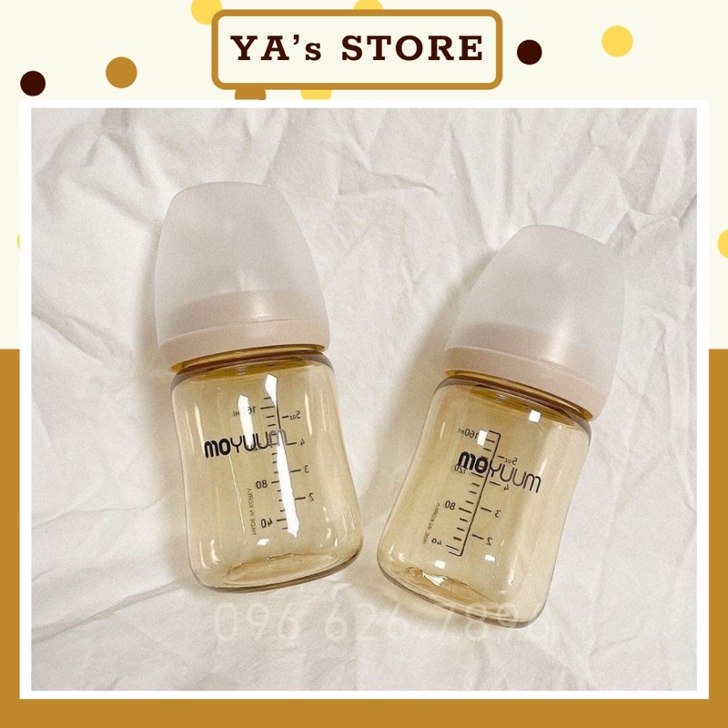 Bình sữa MOYUUM 170ml - 270ml hỗ trợ đổi size núm ty