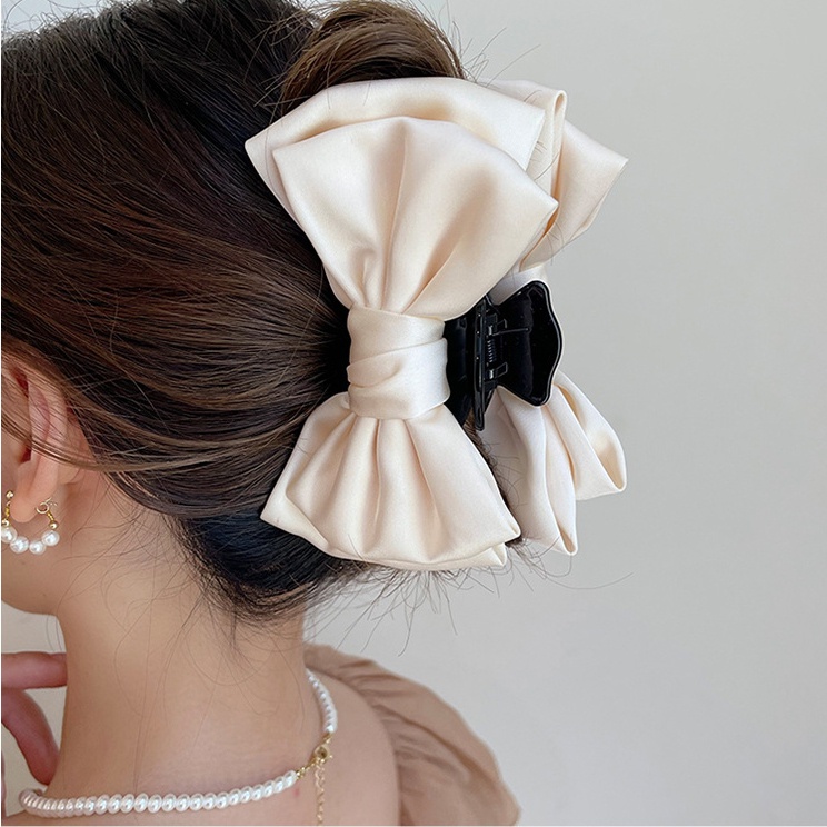 Kẹp Tóc Nơ Nhiều Lớp Màu Đen Xinh Xắn Thời Trang