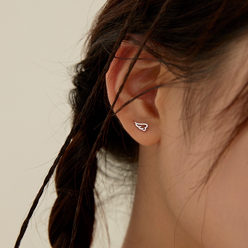 We Flower Bông tai mạ bạc 925 hình đôi cánh thiên thần xinh xắn thời trang cá tính