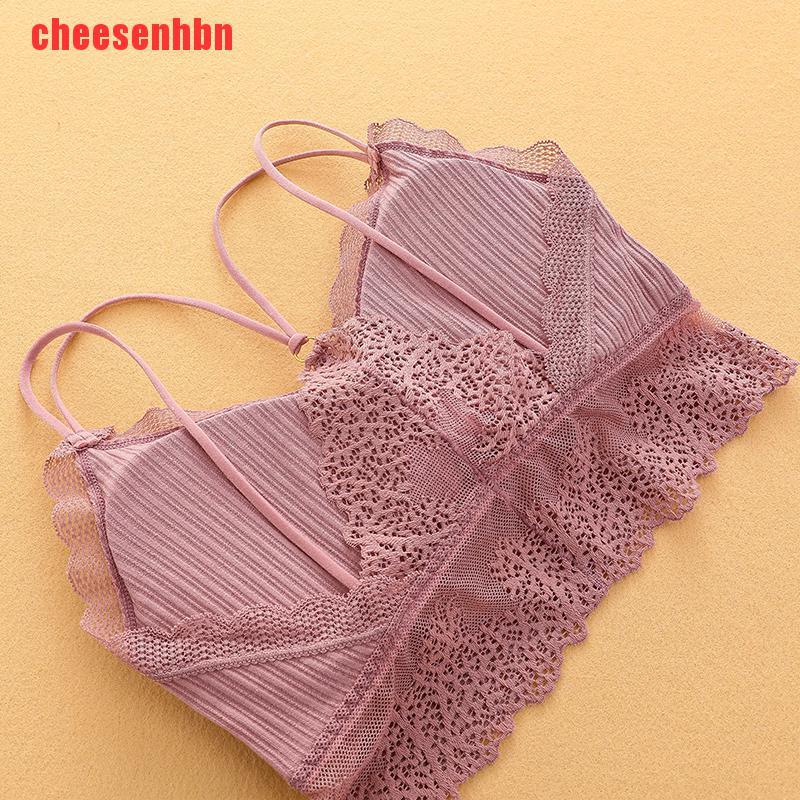 [cheesenhbn]Women Push Up Wireless Lace Bra Top Women Bralette Underwear Lingerie Crop Top