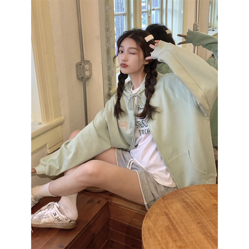 Áo Hoodie Dáng Dài Rộng Phong Cách Mùa Thu Mới Cho Nữ