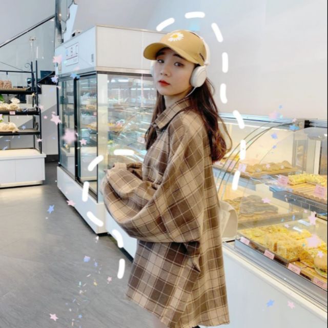 [Ảnh thật/Sẵn]Áo sơmi đèn lồng kẻ caro siêu xinh | BigBuy360 - bigbuy360.vn