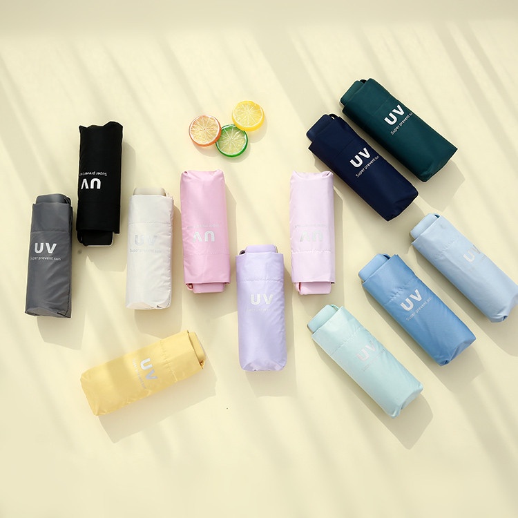 Dù Gấp Mini Siêu Nhẹ Chống Tia uv / Thấm Nước Tiện Dụng Mang Theo Du Lịch