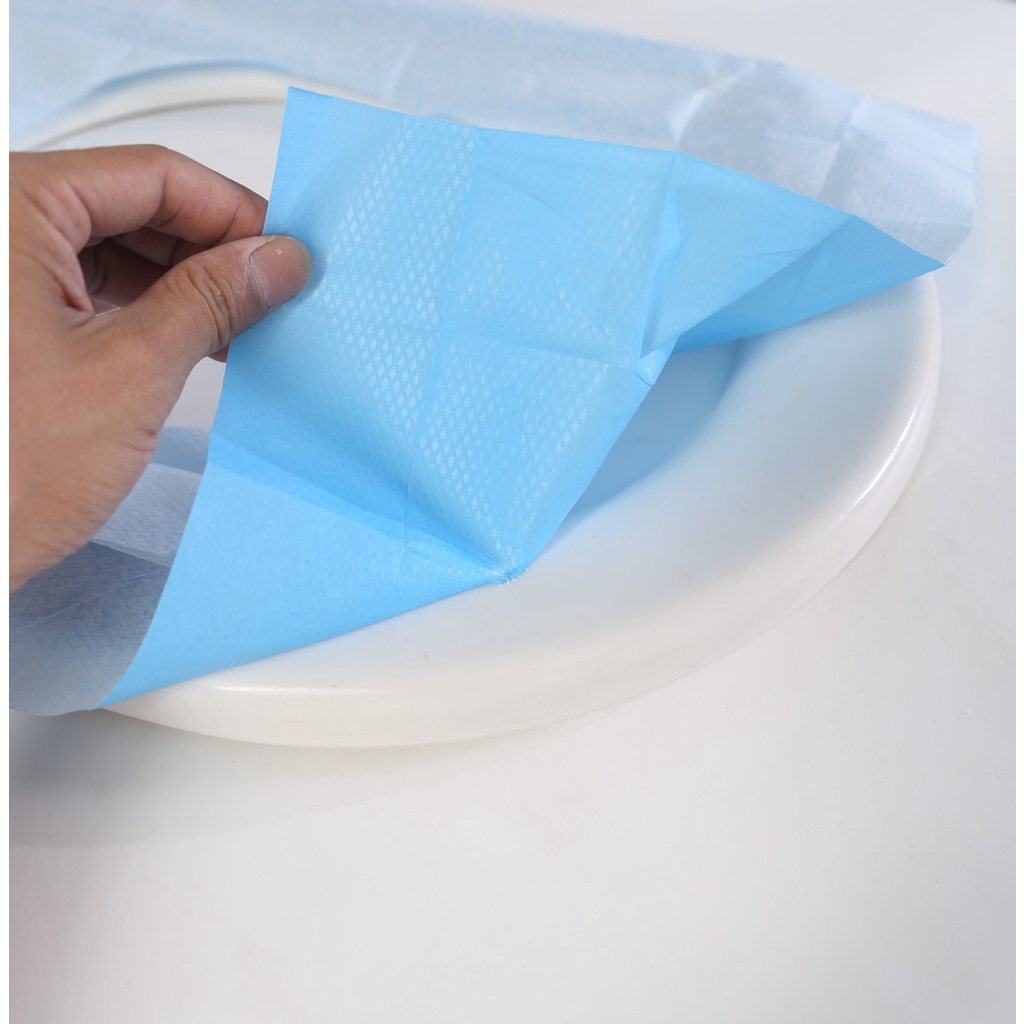 Set 10 Miếng Giấy Lót Bồn Cầu Tự Phân Hủy - Chống Thấm Nước, Dính Chắc Chắn - Nhỏ Gọn, Vô Trùng, Sạch Sẽ