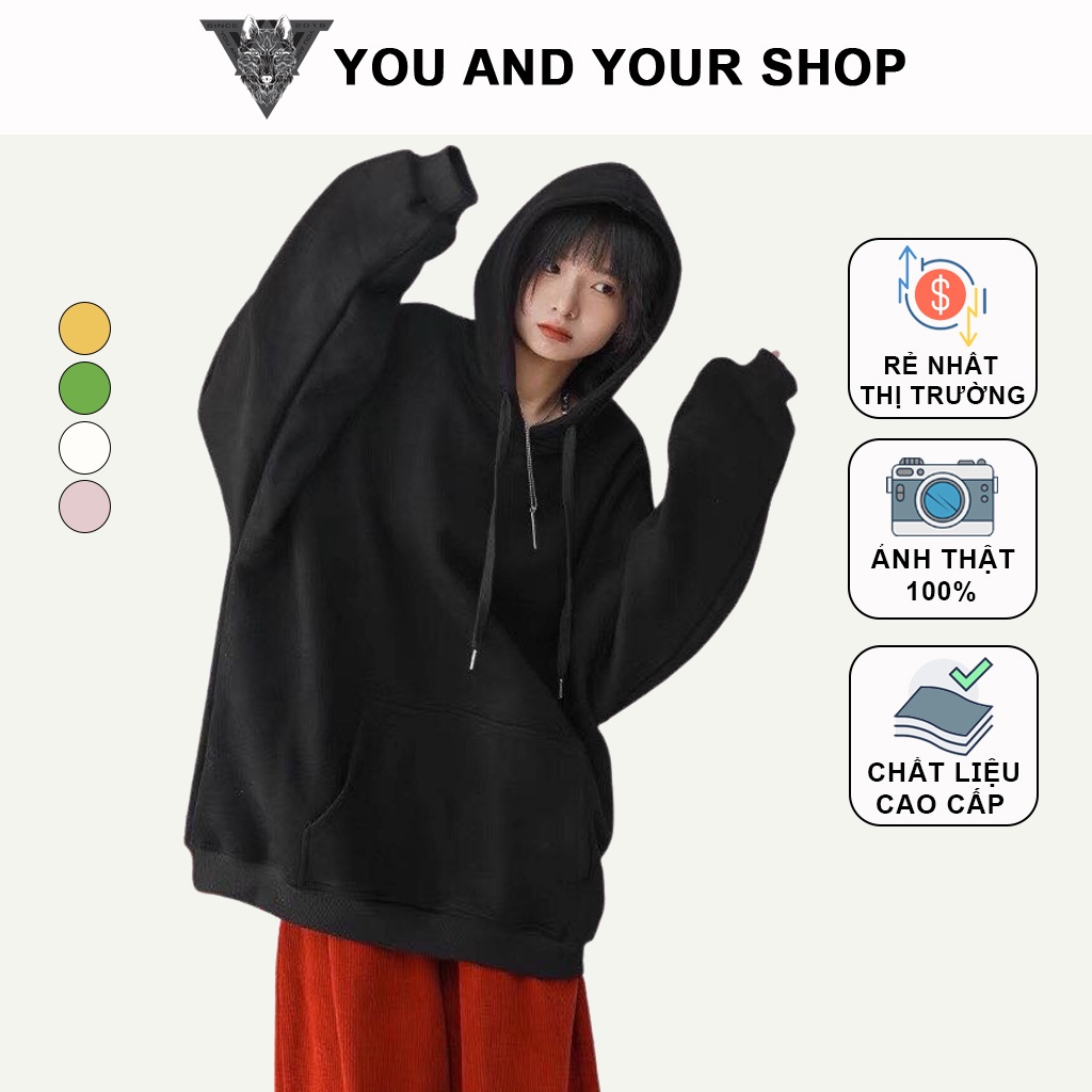 Áo Hoodie Trơn Basic Nhiều Màu Dáng Rộng Unisex Hàn Quốc- YAYSHOP