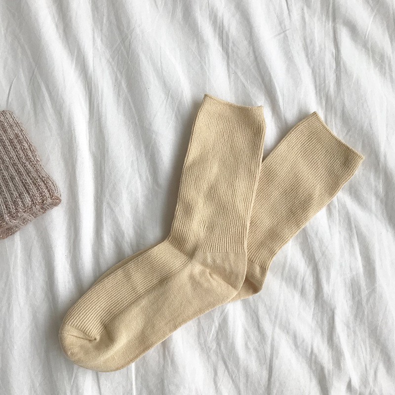 Vớ Cotton Nữ Cổ Cao Màu Trơn Hàn Quốc Tất Cotton Nữ Màu Trơn Cổ Cao Nữ Ulzzang Thời Trang | BigBuy360 - bigbuy360.vn