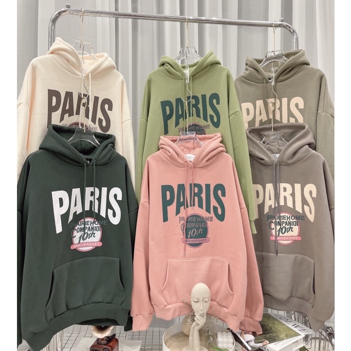 Áo hoodie PARIS 10th mũ 2 lớp TTA386