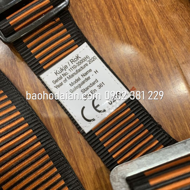 Dây an toàn bán thân Hàn Quốc kiểu Kujie 2 móc nhôm dây đàn hồi