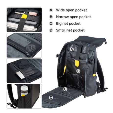 Divoom balo Pixoo Backpack-M, có hiển thị màn hình LED, ngăn chứa Laptop 15inch túi balo nam cặp