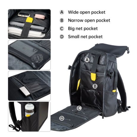 Balo DIVOOM Pixoo Backpack-M, có hiển thị màn hình LED, ngăn chứa Laptop 15inch