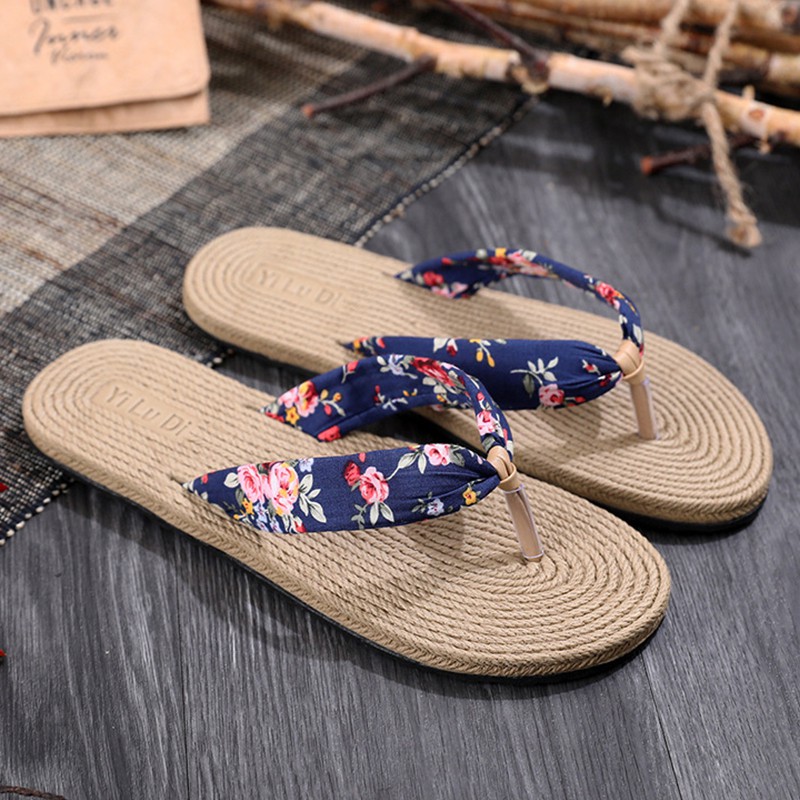 Dép Xỏ Dép kẹp chống trượt hoạ tiết hoa thời trang cho phái nữ