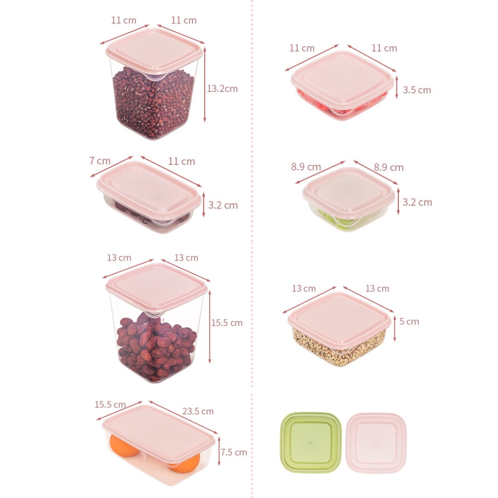 Hộp đựng thực phẩm bộ 17 món có nắp an toàn khi sử dụng nhiệt độ cao nhiều kích cỡ