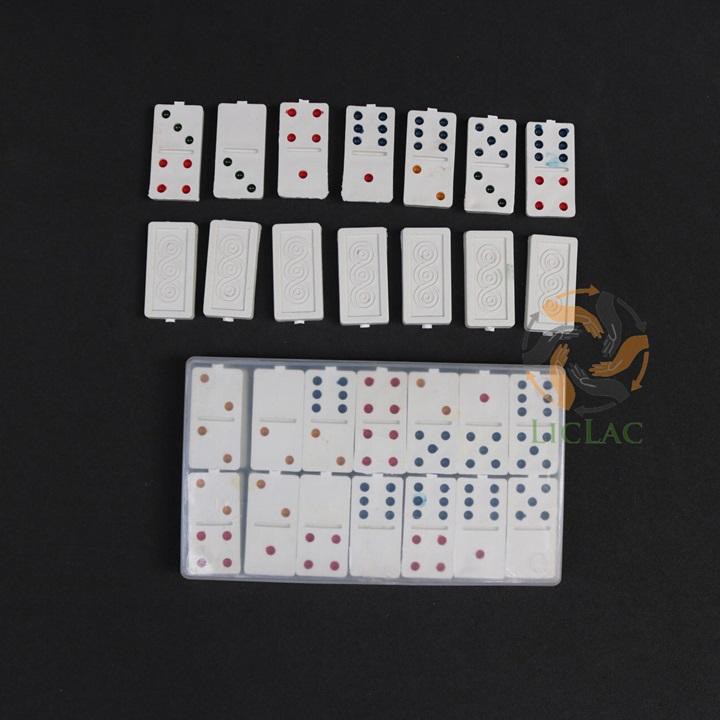 Hộp đồ chơi bộ cờ Domino giá rẻ màu Trắng Ngà có hộp đựng cờ - Bộ Chơi Cờ Giải Trí - LICLAC