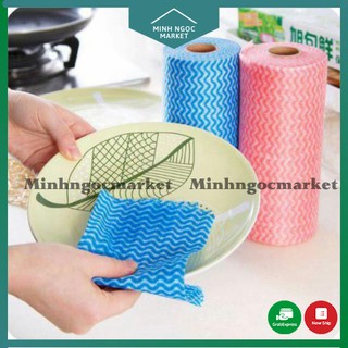 Cuộn 50 giấy lau đa năng bằng vải không dệt siêu thấm hút