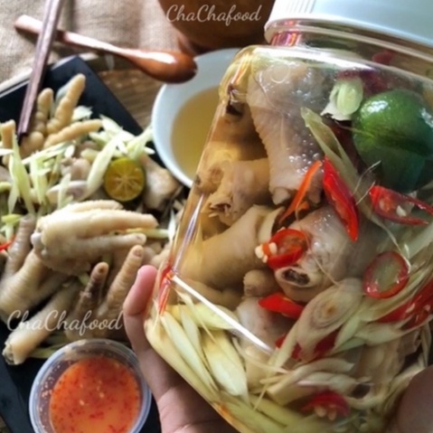 1kg chân gà sả tắc kèm nước sốt chấm cay món nhậu tuyệt vời, món ăn dân dã ăn vặt văn phòng