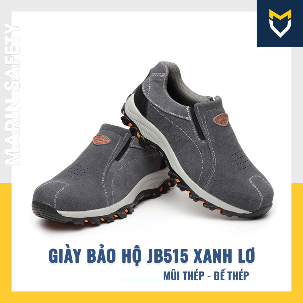 Giày bảo hộ lao động 515 dáng thể thao, da lộn màu xám