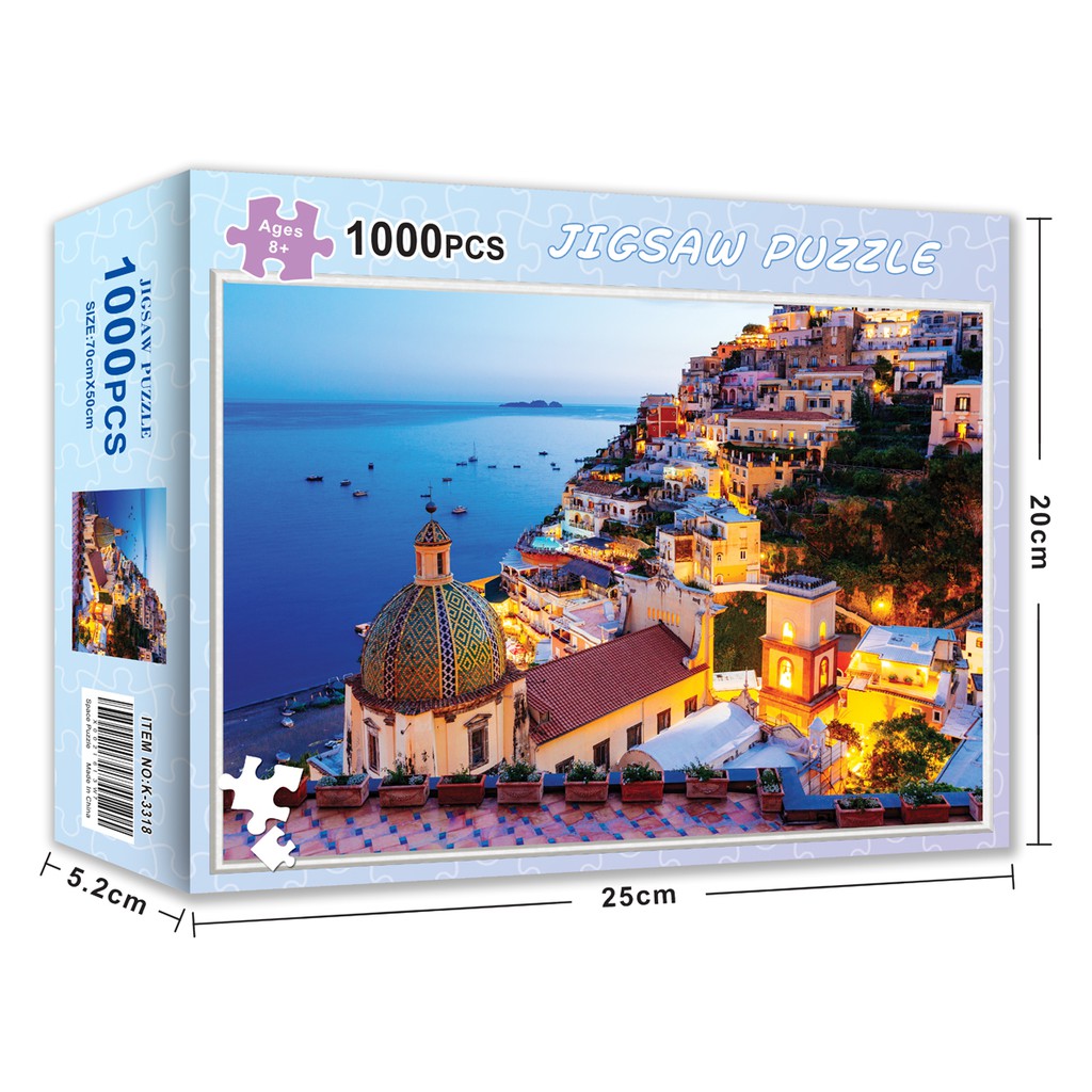 Bộ Tranh Ghép Xếp Hình 1000 Pcs Jigsaw Puzzle Amalfi Coast Rome Thú Vị Cao Cấp-H37