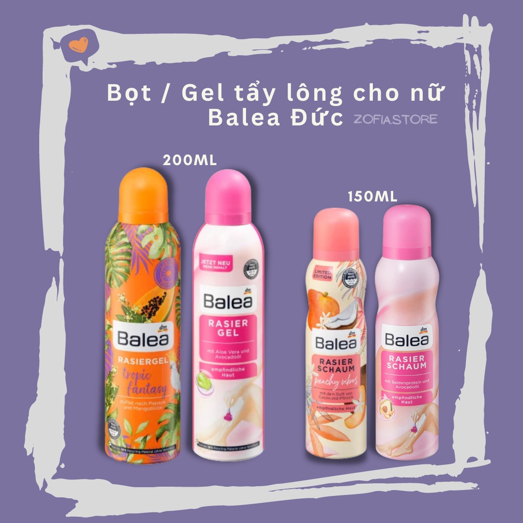 Bọt cạo lông Balea Đức toàn thân và bikini dành cho nữ