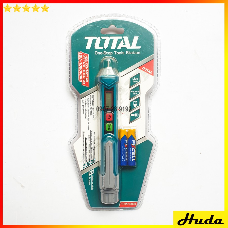 Bút Thử Điện Bút Dò Điện Áp TOTAL 12V 1000V AC THT2910003