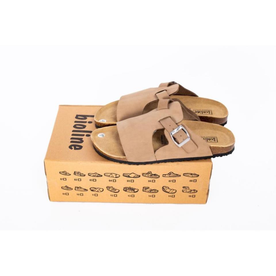 [DA BÒ THẬT] D08 - Dép quai chéo xỏ ngón Bioline hàng xuất dư dành cho nam nữ | BigBuy360 - bigbuy360.vn