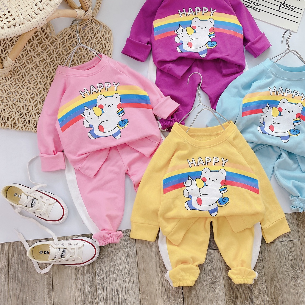 Bộ thu đông dài tay cho bé gái từ 8-18kg