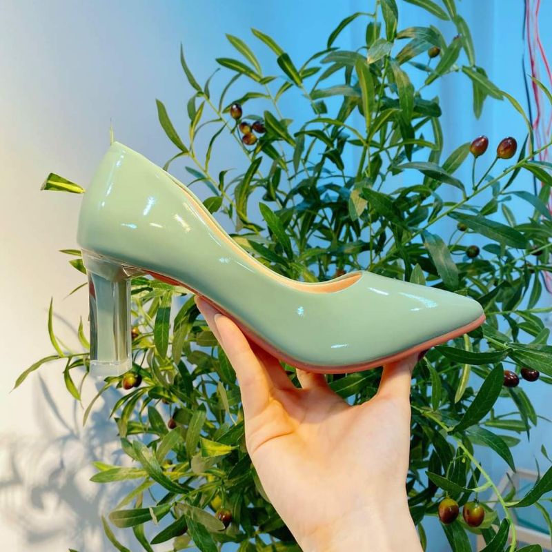 Giày cao gót da bóng 7p xinh xắn