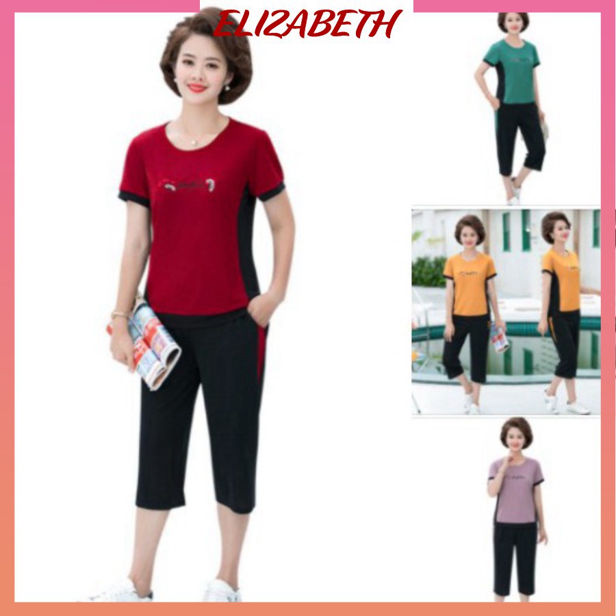 Đồ bộ mặc nhà, quần áo trung niên cho bà, cho mẹ Elizabeth, chất liệu Cotton co giãn 4 chiều, thấm hút mồ hôi tốt ĐBH.26