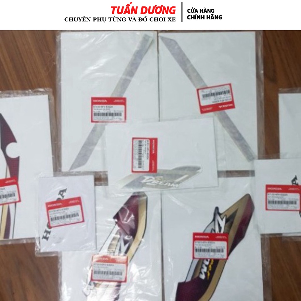 Bộ tem xe Dream Việt Caro CHÍNH HÃNG ,Tem hàng đẹp lắp được cả dream thái và dream việt các đời