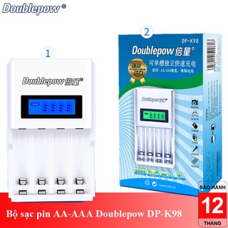 Bộ sạc nhanh pin đũa pin tiểu Doublepow DP-K98 đa năng 4 cổng sạc pin AA và AAA có báo đầy và tự ngắt hàng chính hãng