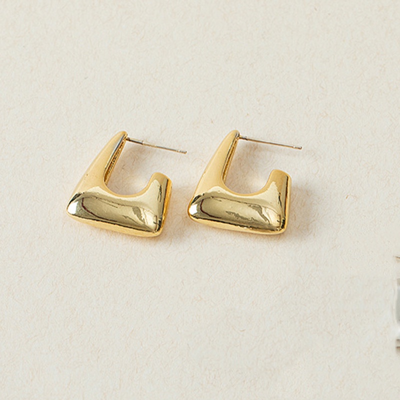 Khuyên Tai Xỏ Lỗ Bằng Hợp Kim Đồng Trơn Mịn Phong Cách Hàn Quốc Hàng Ngày Thời Trang Mới Cho Nữ