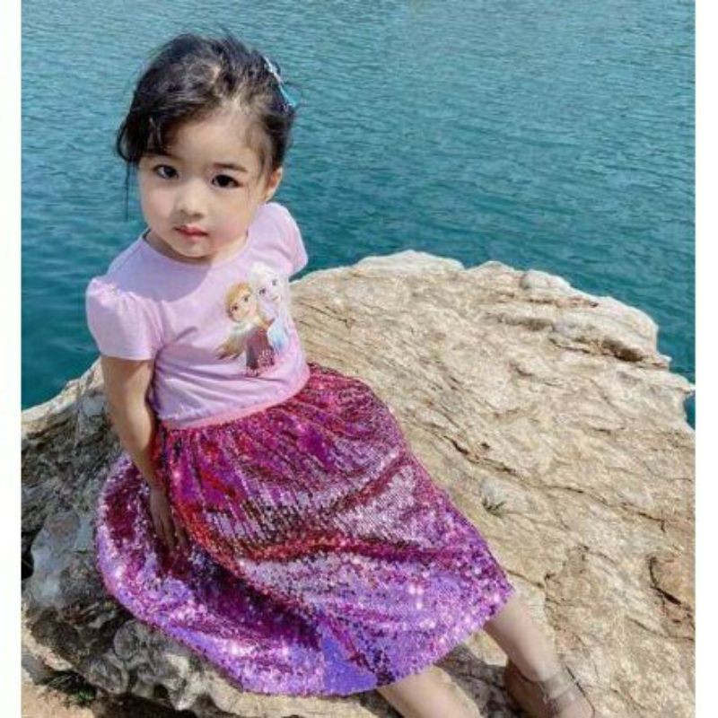 Váy Elsa đính kim sa