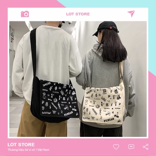 Túi tote vải mềm trơn đeo chéo canvas giá rẻ LOT STORE TX794