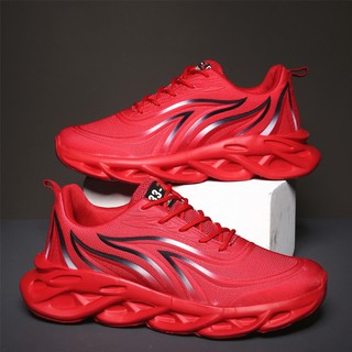 Giày thể thao sneakerr nam đế xoắn viền lá màu đỏ cực chất