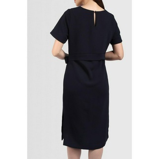 Đầm Suông Thắt Eo E.studio Lụa Cát (*Navy)