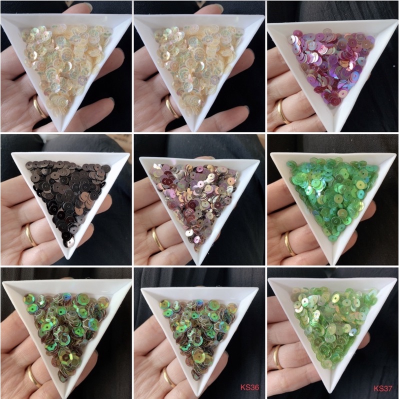 Bịch 10g Kim sa nhiều màu hình tròn 3mm 4mm 5mm 6mm 7mm 8mm 10mm