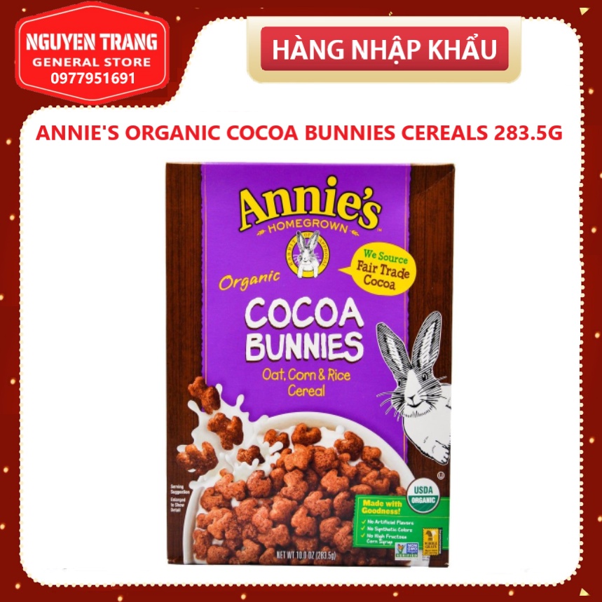 Ngũ cốc Annie s Organic Cocoa Bunnies Cerrals 283.5g