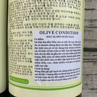 Combo chai gội xã oliu hàn quốc