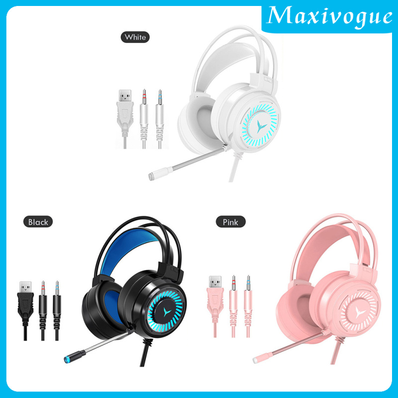 [MAXIVOGUE]G58 Gaming Headset Stereo Surround Headphone 3.5mm Wired w/Mic LED