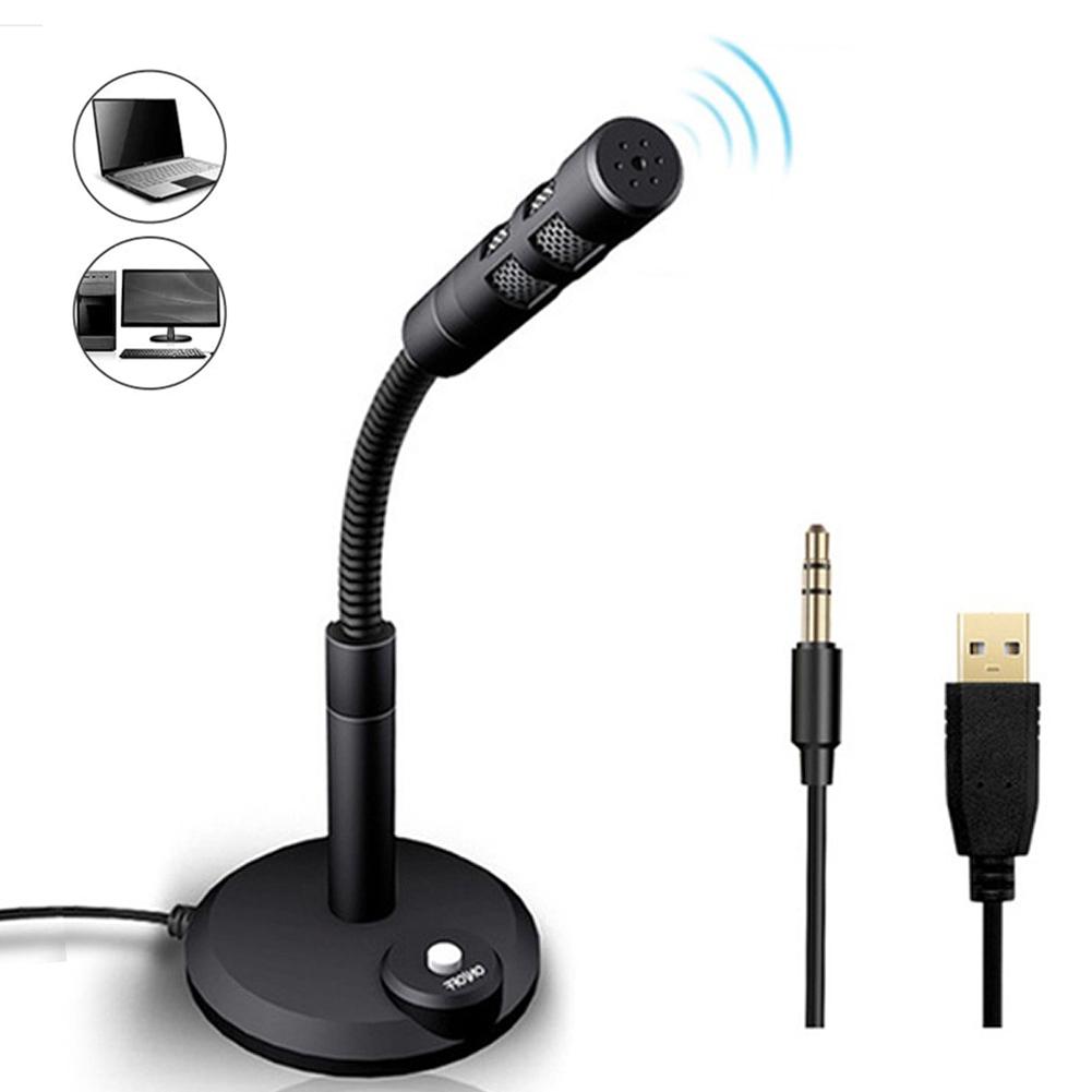 🎉USB Máy tính để bàn Micrô Máy tính xách tay Mini Máy tính xách tay 3,5 mm Micrô Studio nói Microphone cho Pc