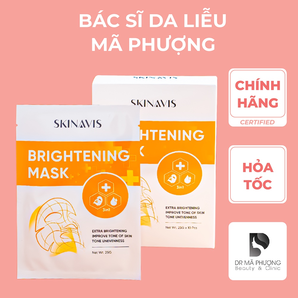 Mặt nạ mặt sáng da Skinavis Cam Dược Mỹ Phẩm Bác Sĩ Mã Phượng ( MIẾNG LẺ)